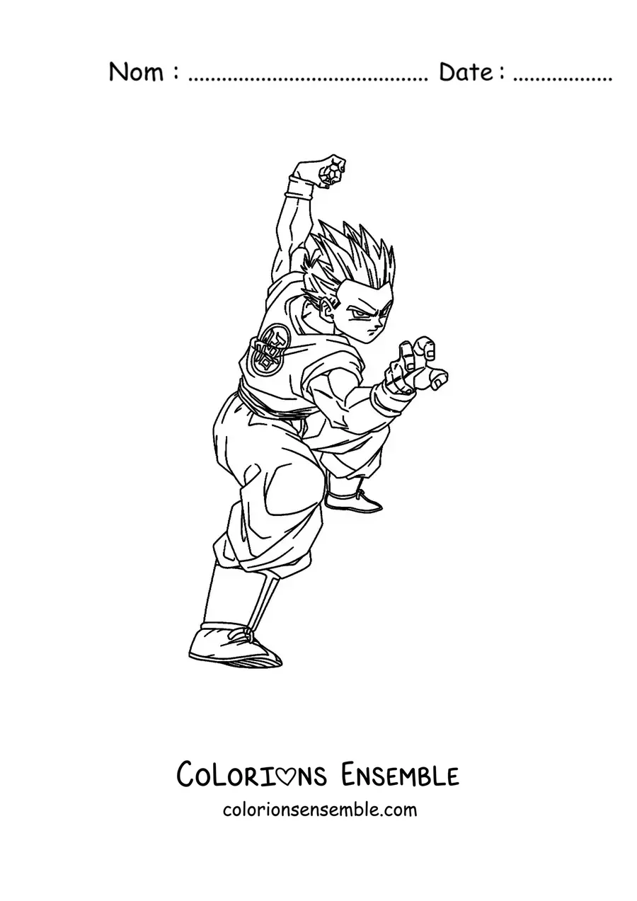 Image à colorier de Gohan de Dragon Ball