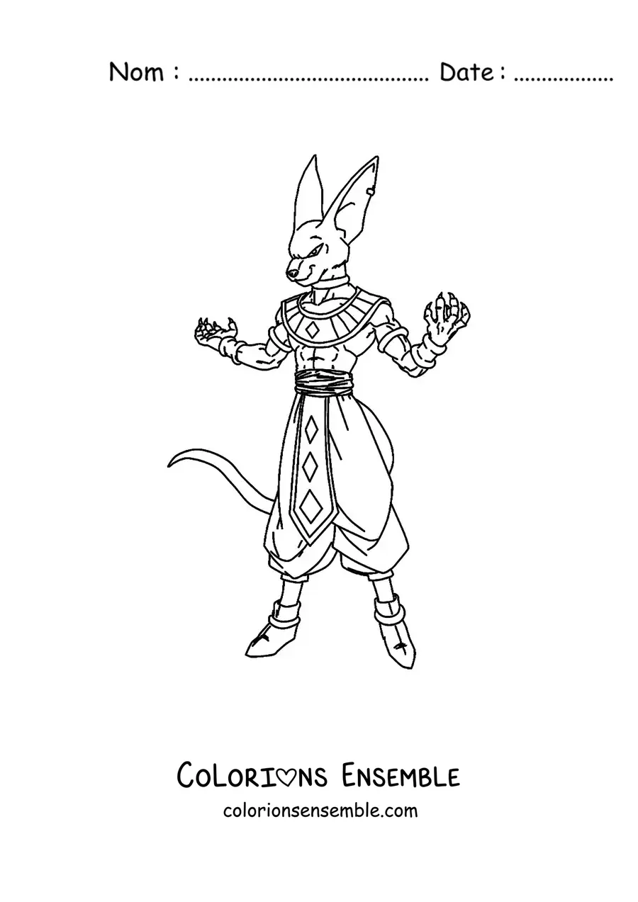 Image à colorier de Beerus de Dragon Ball