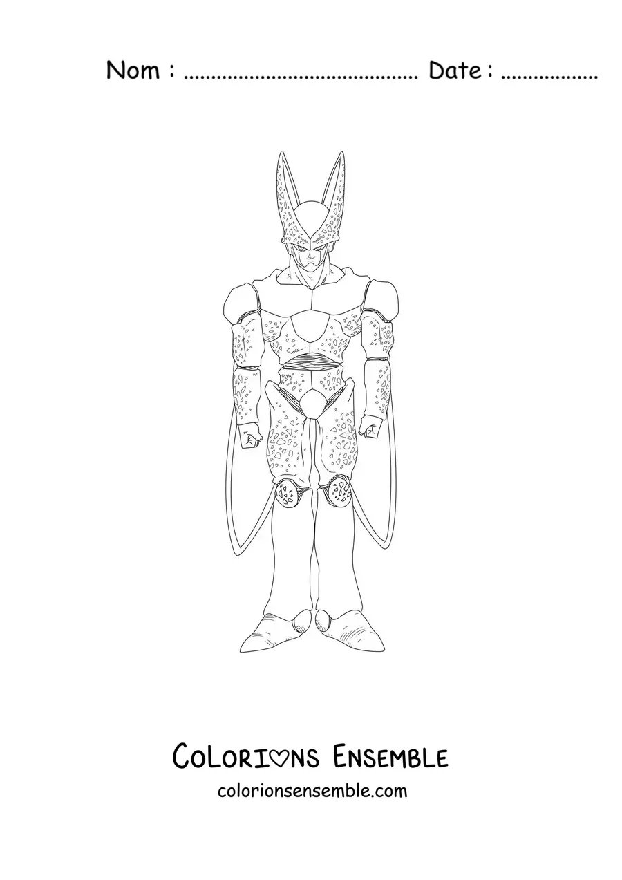 Image à colorier de Cell de Dragon Ball