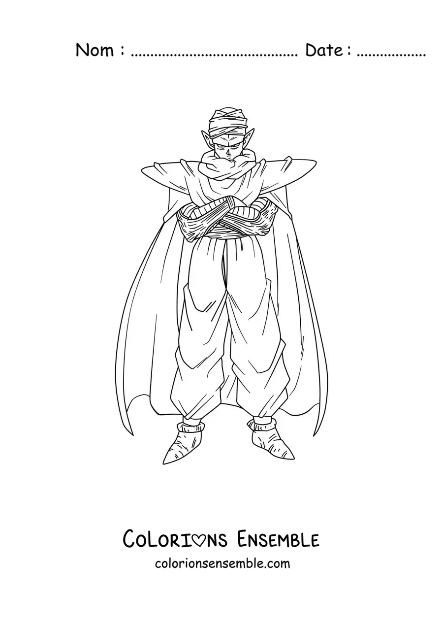 Image à colorier de Piccolo de Dragon Ball