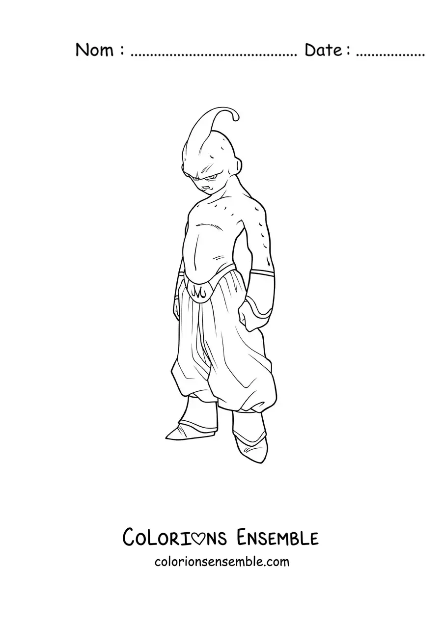 Image à colorier de Majin Buu de Dragon Ball