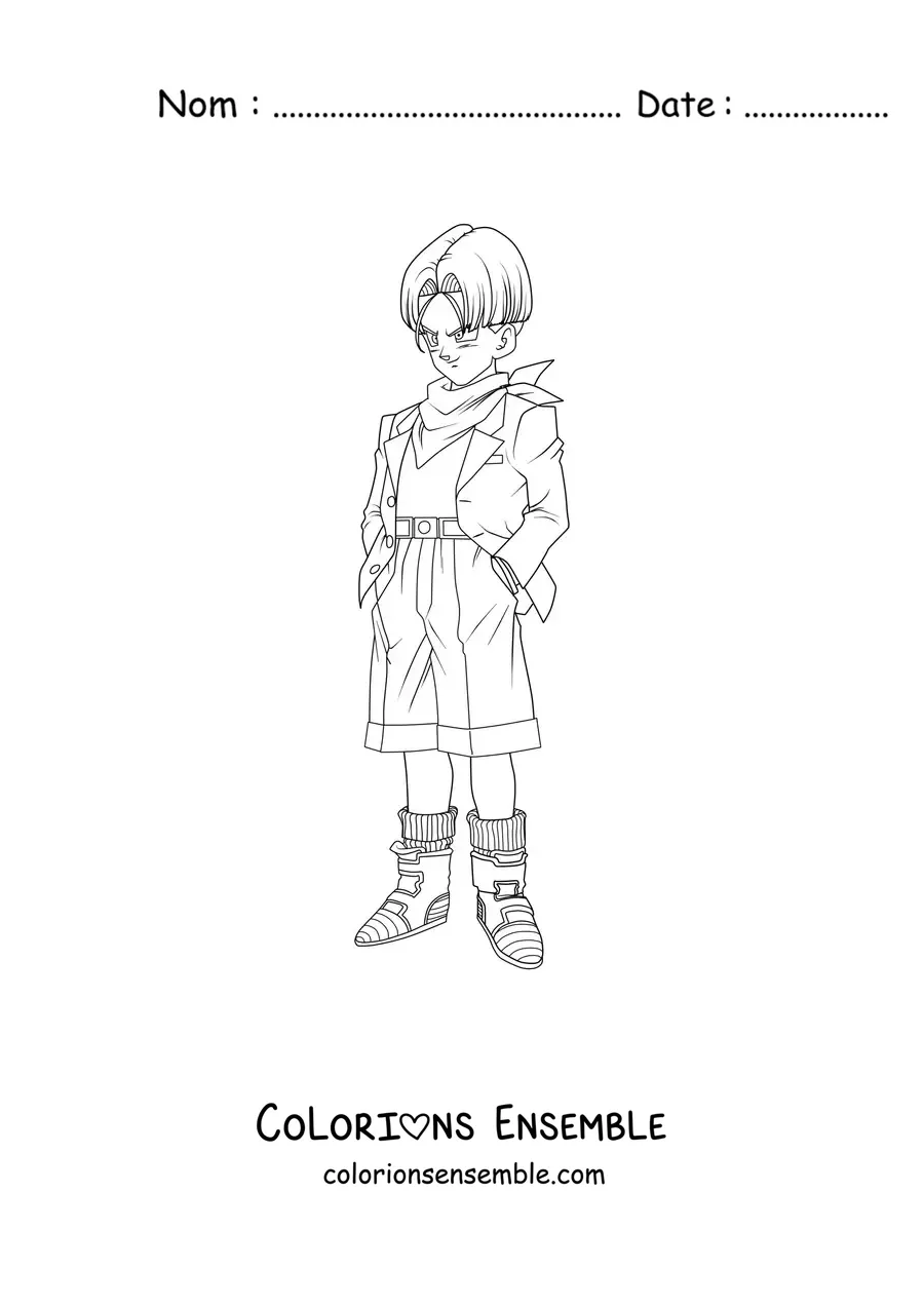 Image à colorier de Trunks de Dragon Ball