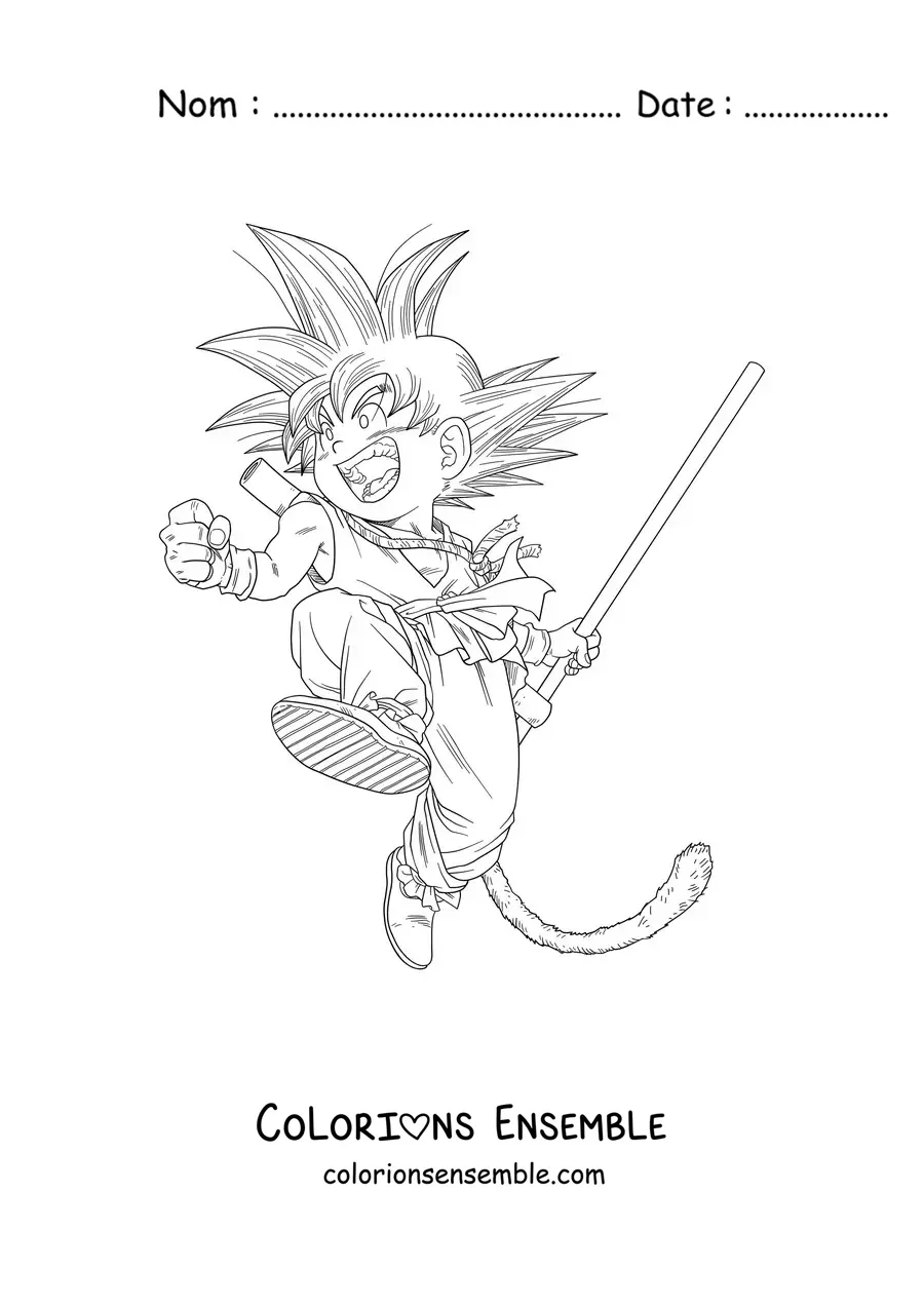 Image à colorier de Goku enfant de Dragon Ball