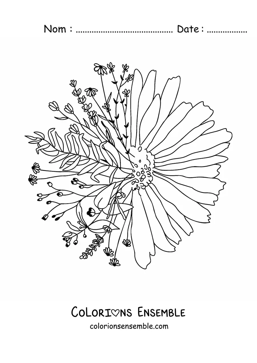 Image à colorier d'une belle marguerite