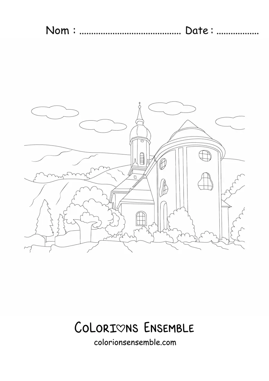 Image à colorier d’une maison victorienne