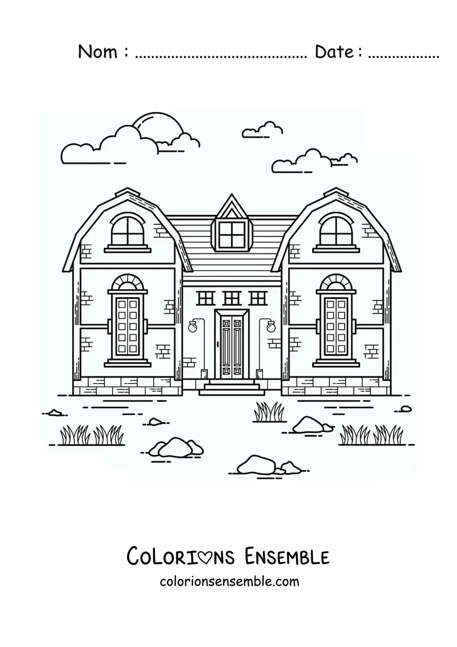 Image à colorier d’une vieille maison