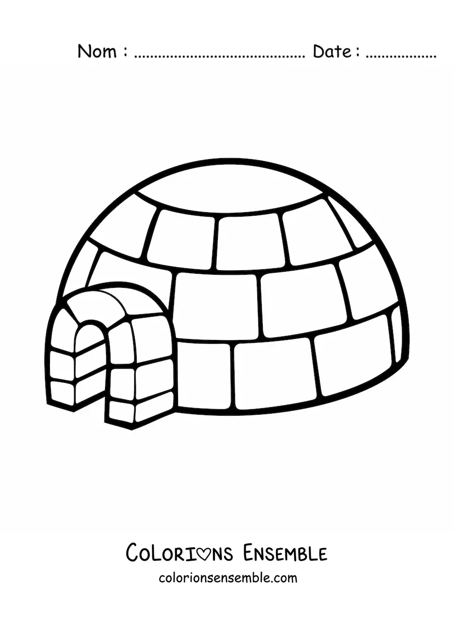 Image à colorier d'un igloo