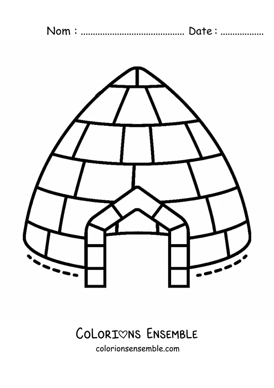 Image à colorier d'un igloo moderne