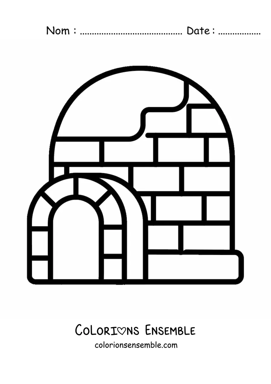 Image à colorier d'un igloo tout simple