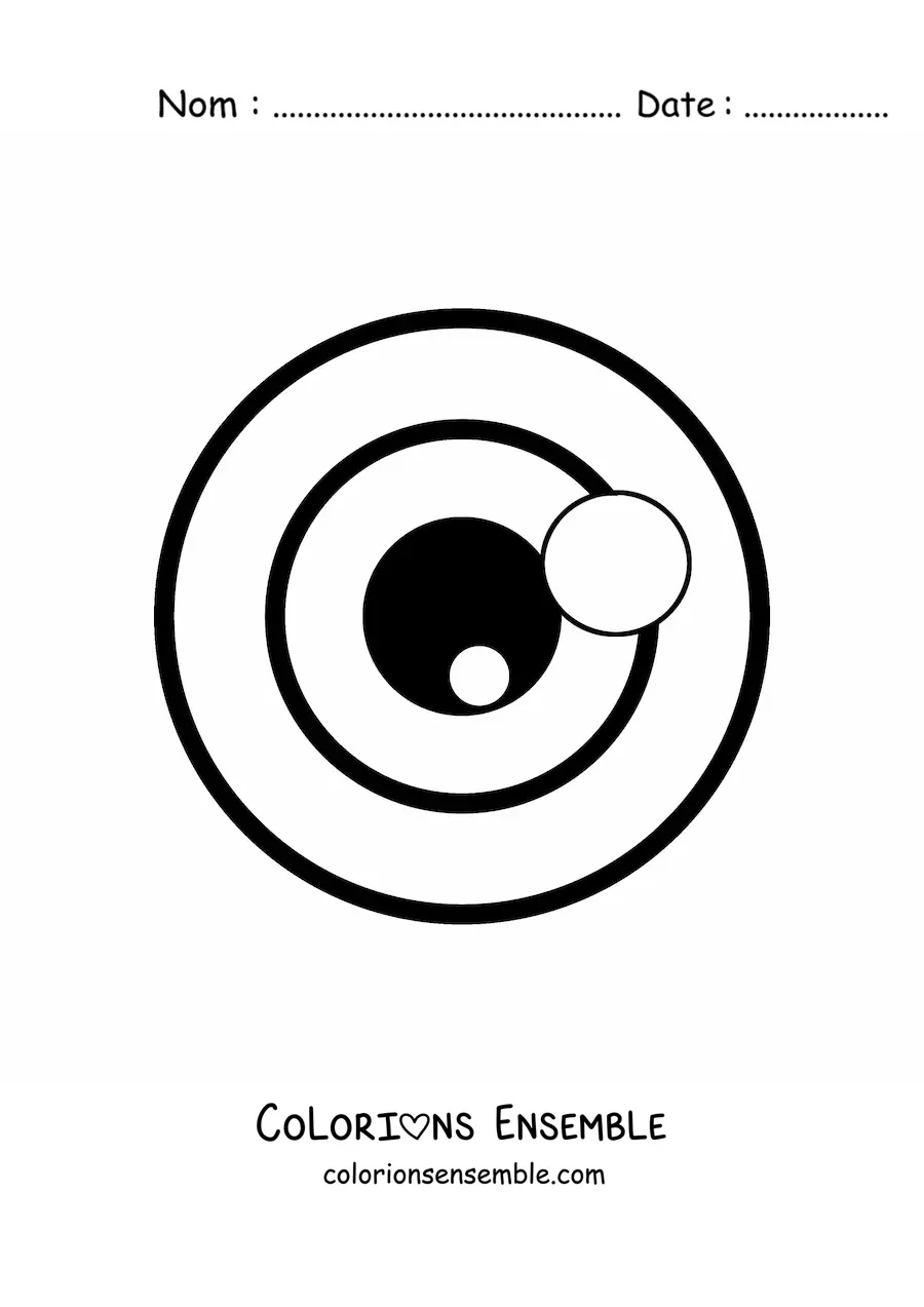 Image à colorier d'un grand œil rond de style dessin animé