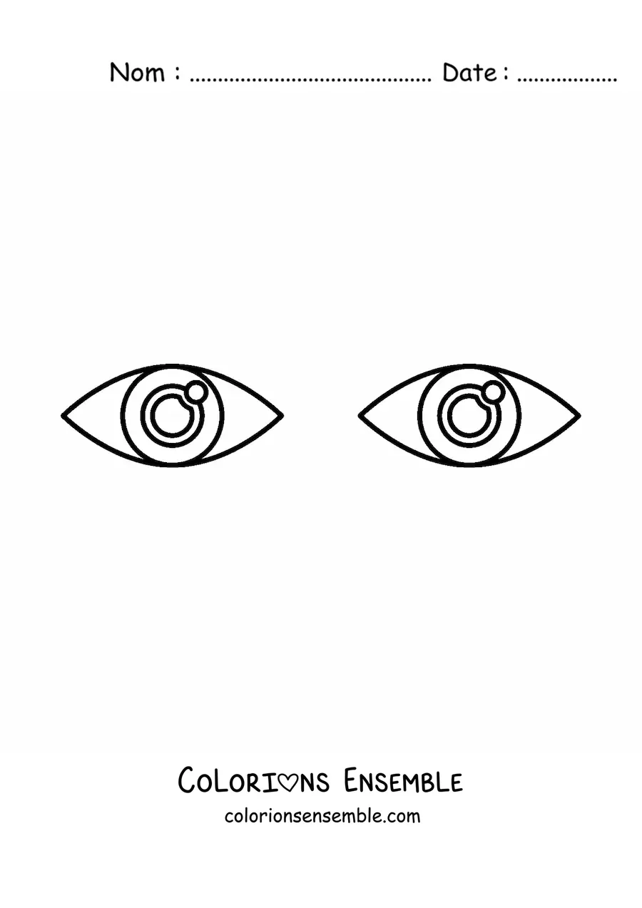 Image à colorier d'une paire d'yeux ouverts