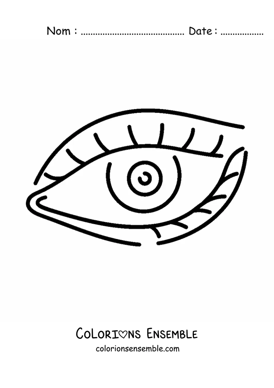 Image à colorier d'un grand œil tout simple
