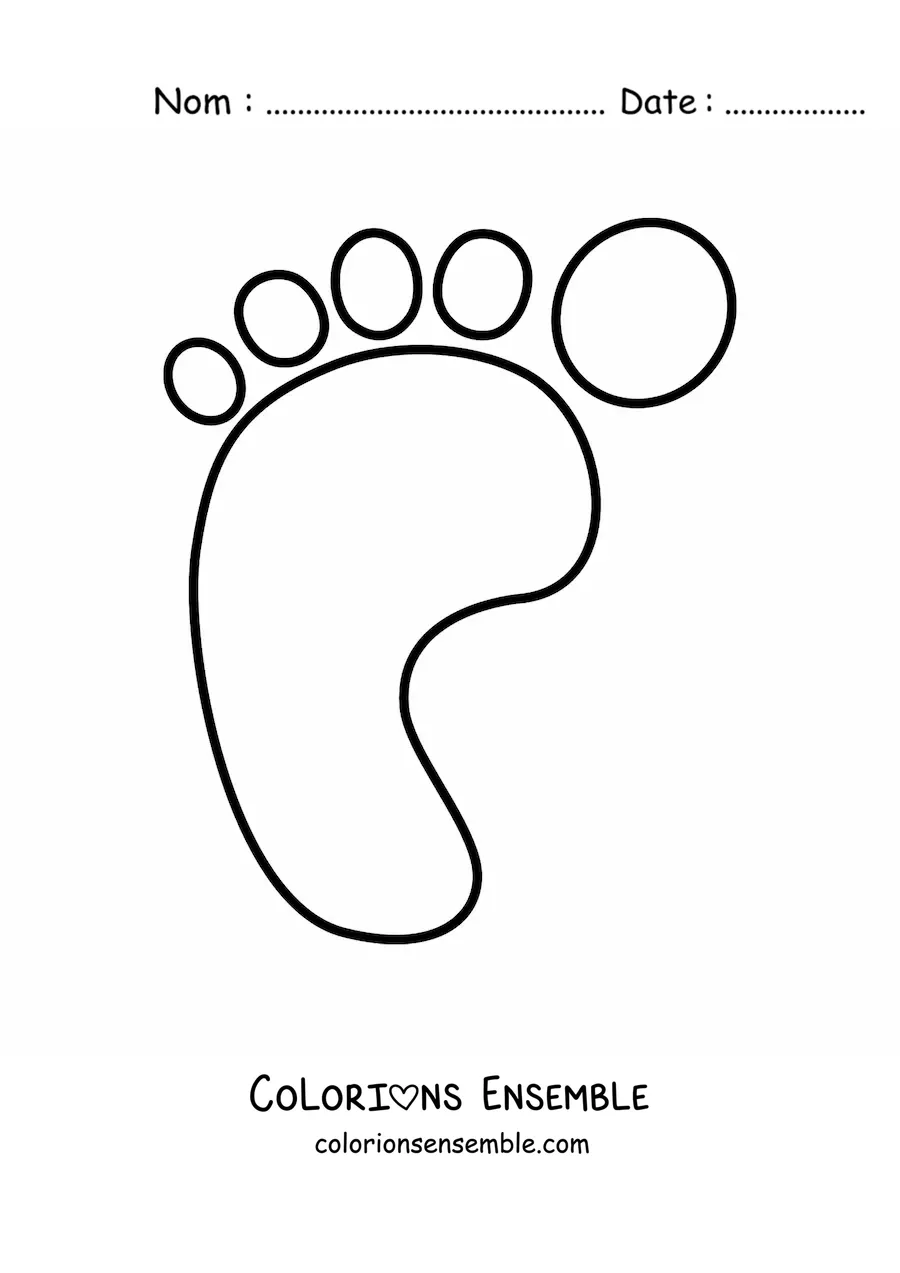 Coloriage d'une empreinte de pied
