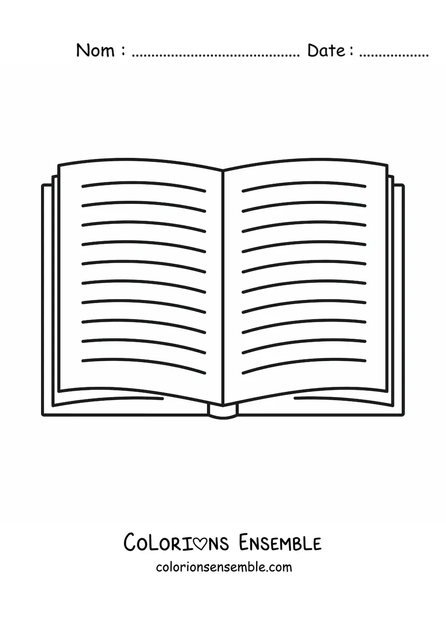 Coloriage d'un livre ouvert