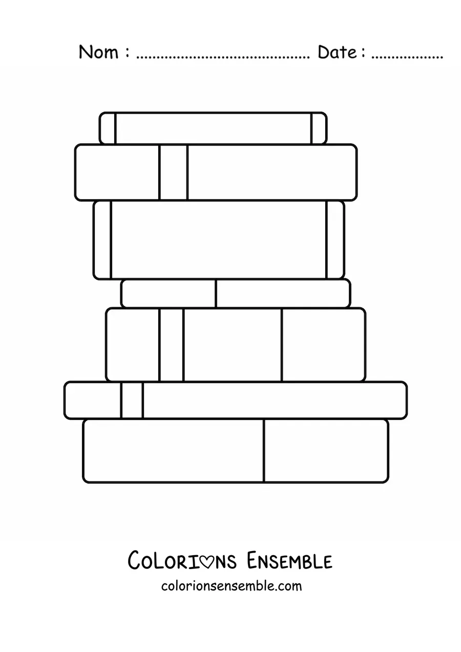 Coloriage de plusieurs livres empilés