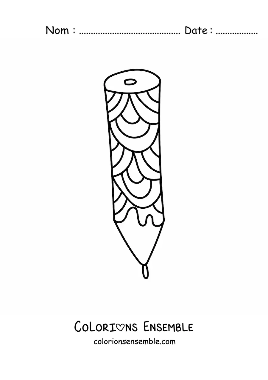 Coloriage d'un joli crayon