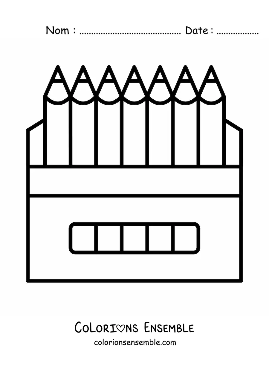Coloriage d'une boîte de crayons de couleur