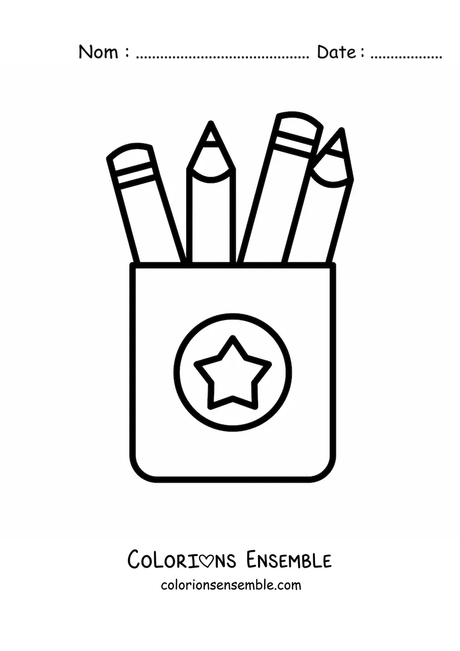 Coloriage d'une boîte de crayons