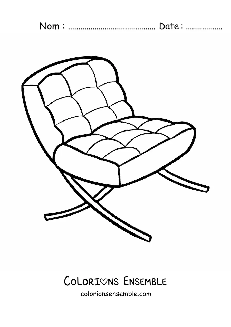 Image à colorier d’une chaise moderne