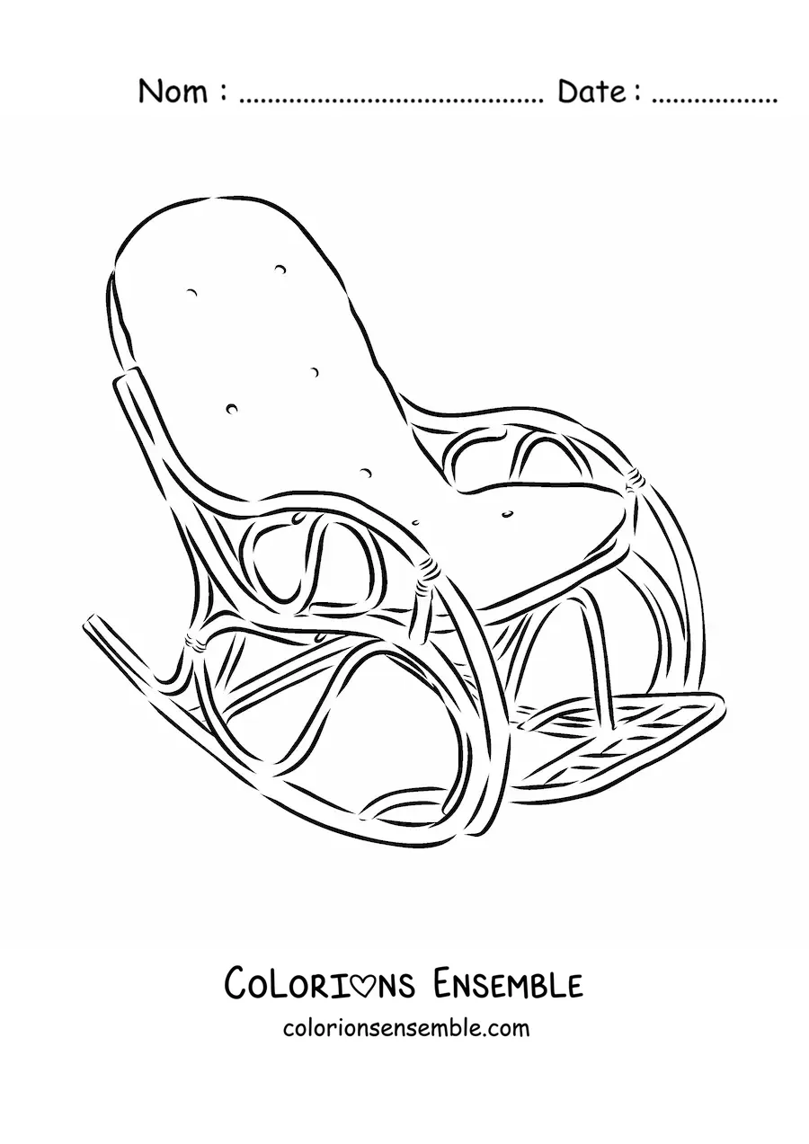 Image à colorier d’une chaise à bascule