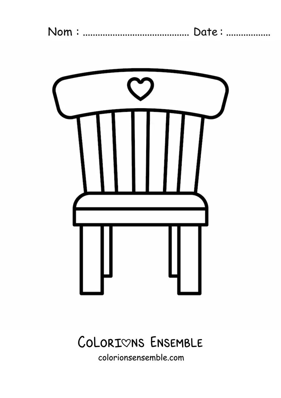 Image à colorier d’une chaise kawaii
