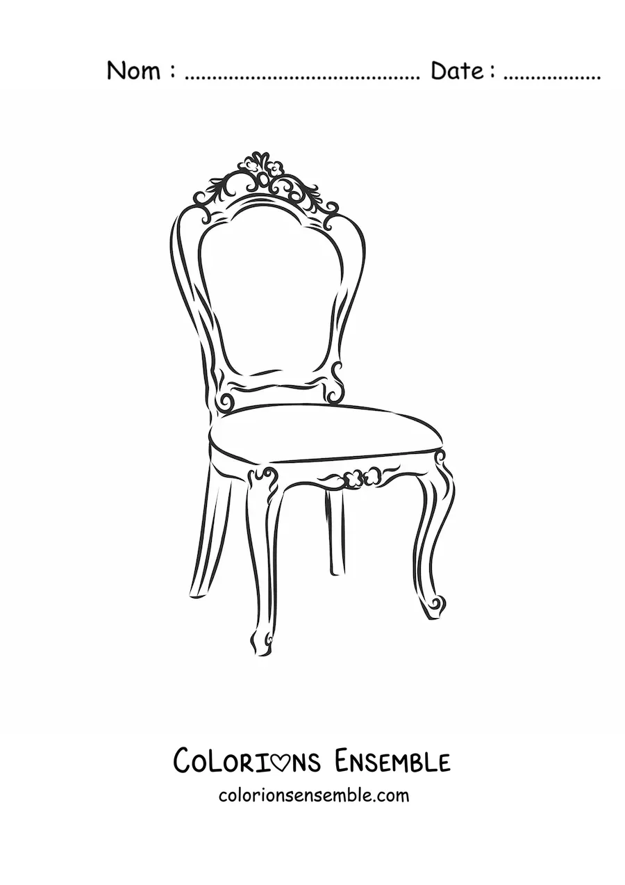 Image à colorier d’une chaise ancienne