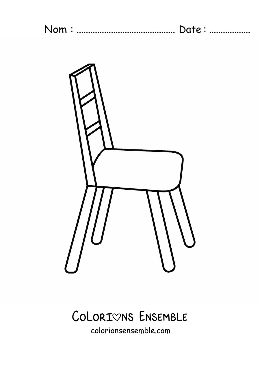 Image à colorier d’une chaise en bois
