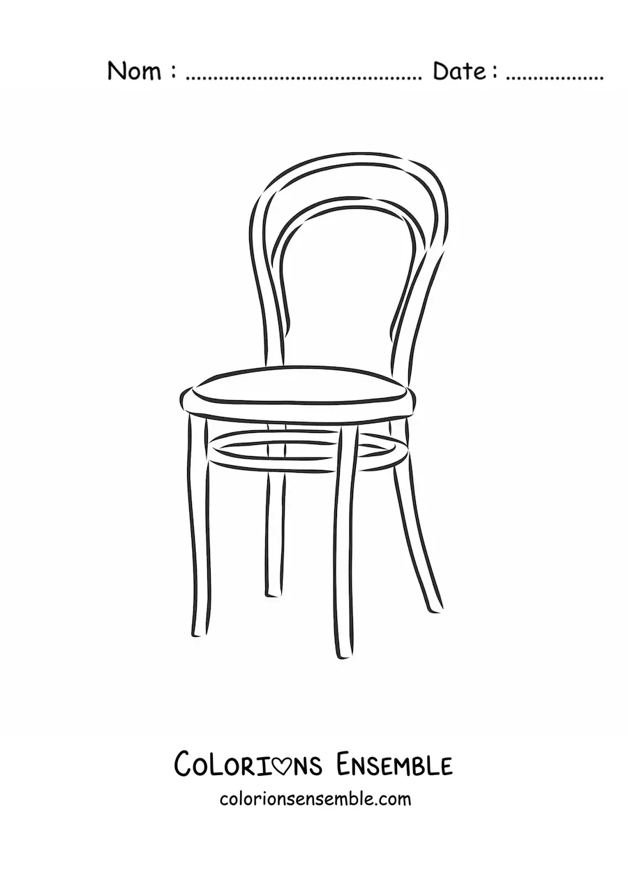 Image à colorier d’une chaise en métal