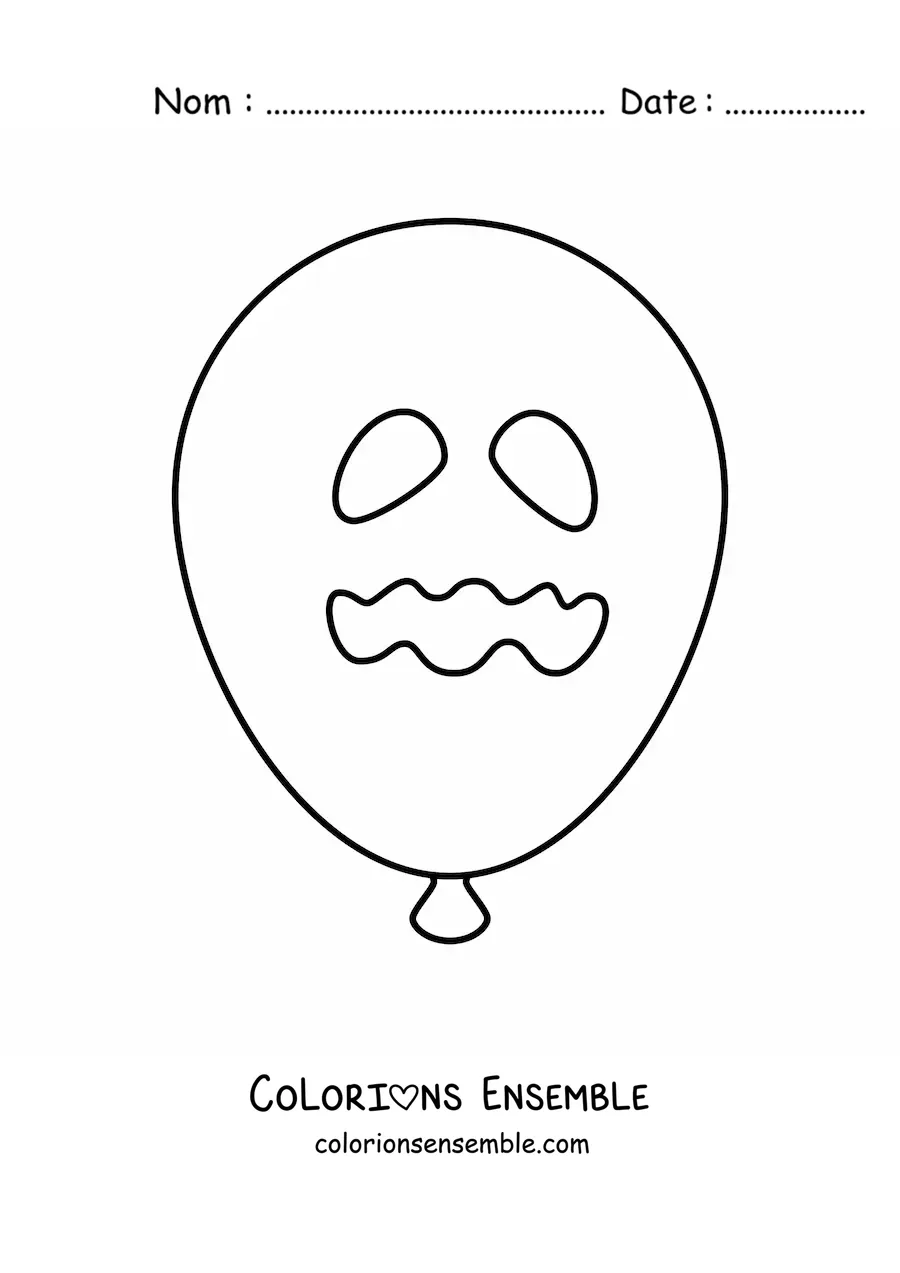 Image à colorier d’un ballon d’Halloween