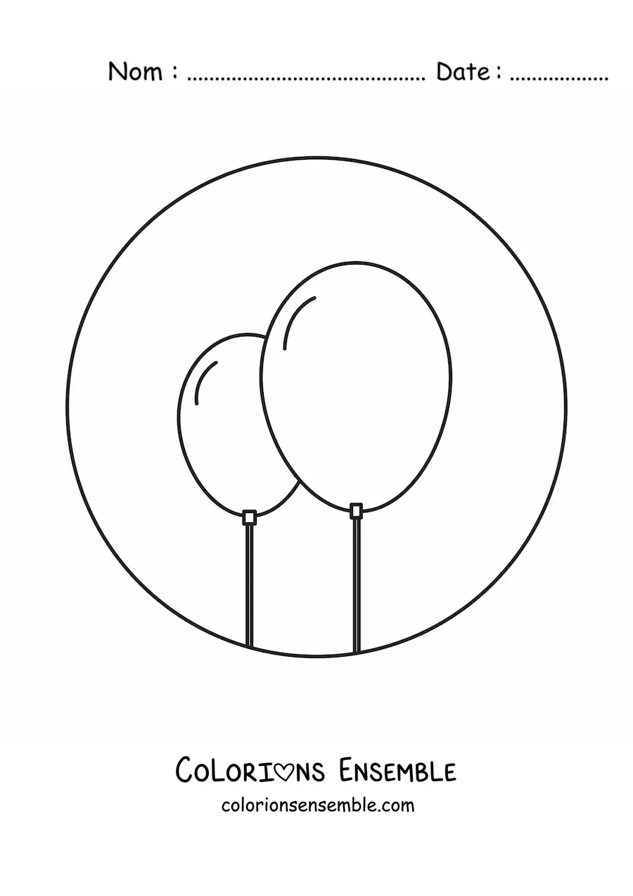 Image à colorier de deux ballons