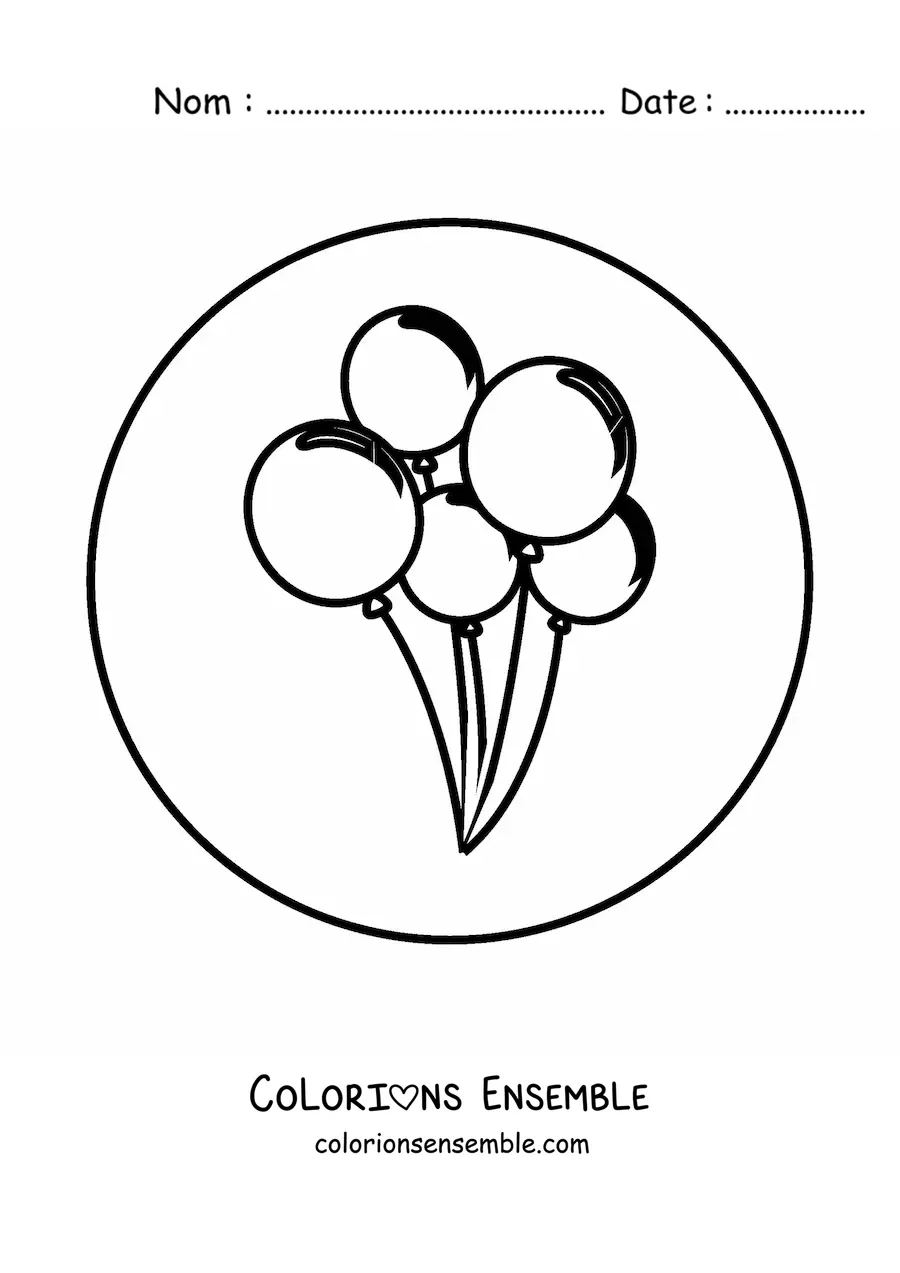 Image à colorier de plusieurs ballons