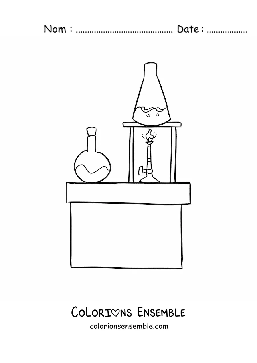 Image à colorier d’un laboratoire de chimie