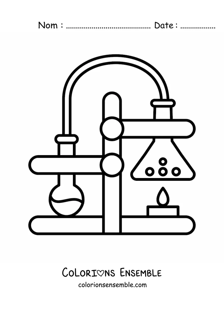 Image à colorier du processus de distillation