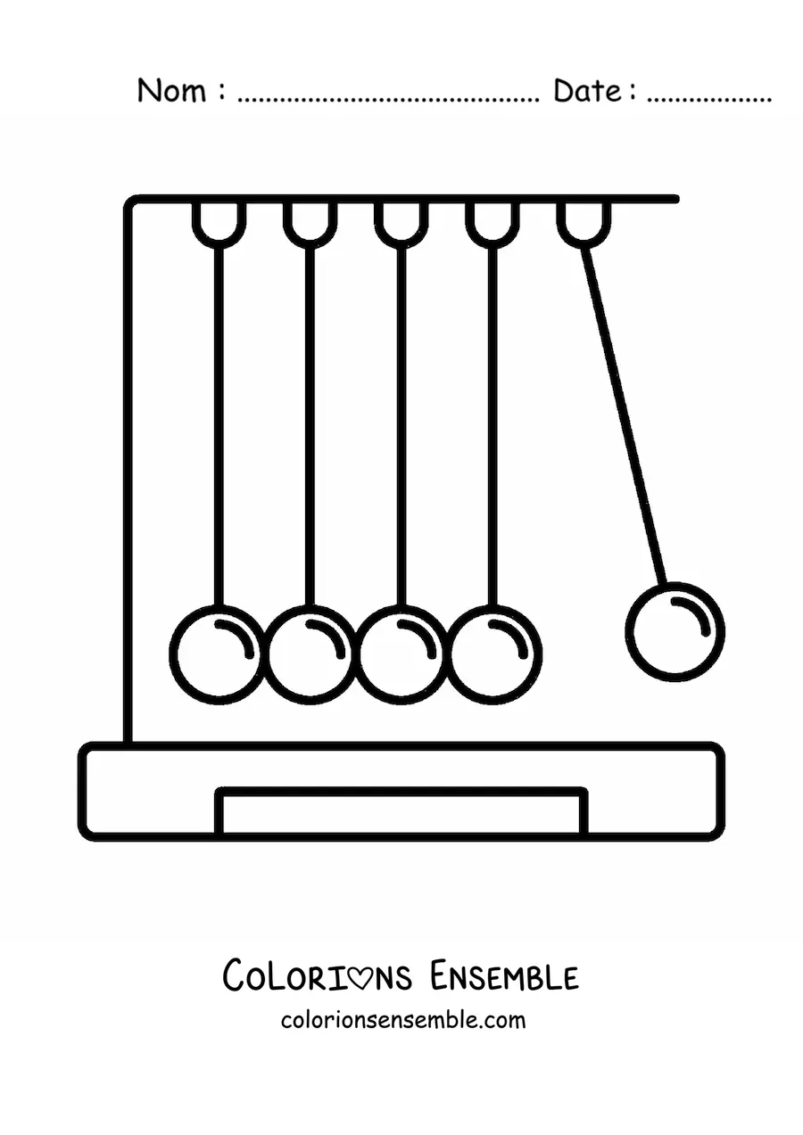 Image à colorier d'un pendule de Newton
