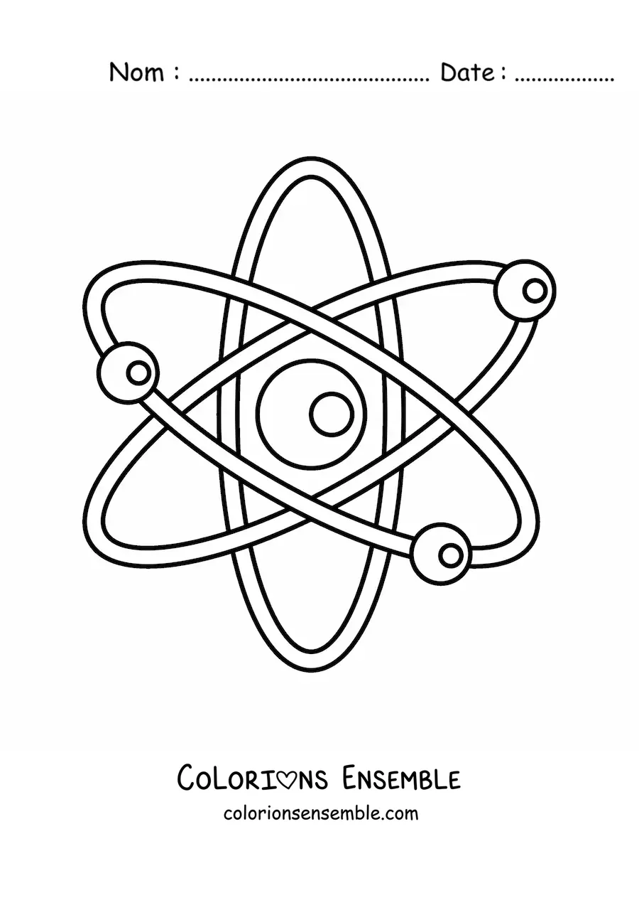 Image à colorier d'un modèle de l'atome