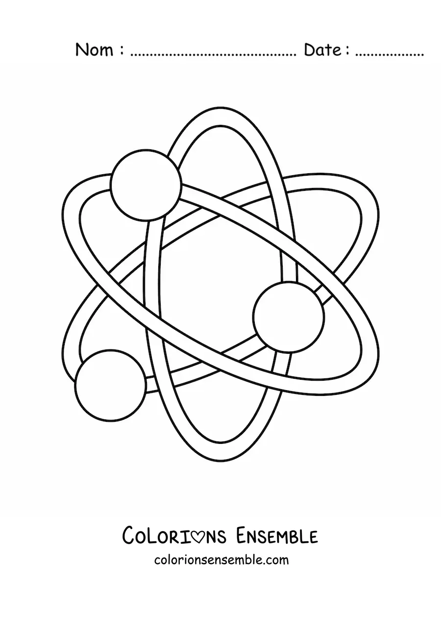 Image à colorier de particules subatomiques