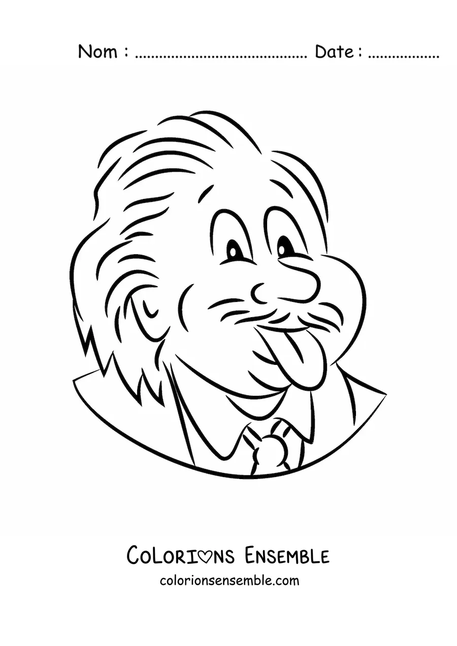 Image à colorier d'Albert Einstein