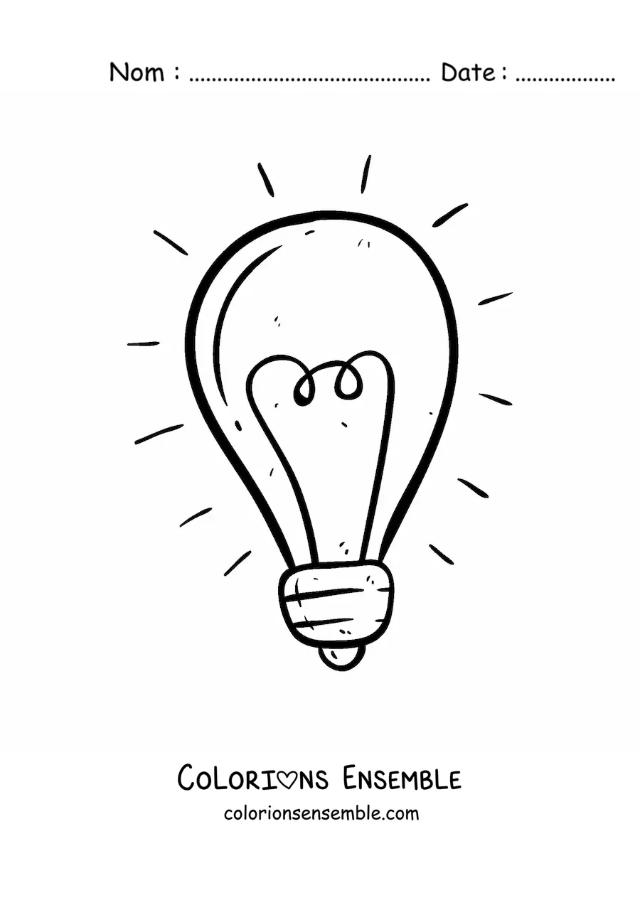 Image à colorier d'une ampoule