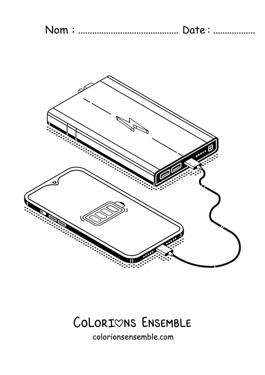 Image à colorier d'un chargeur portable