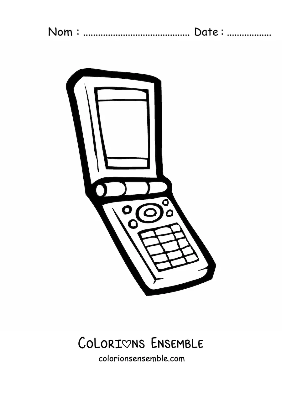 Image à colorier d'un ancien téléphone portable