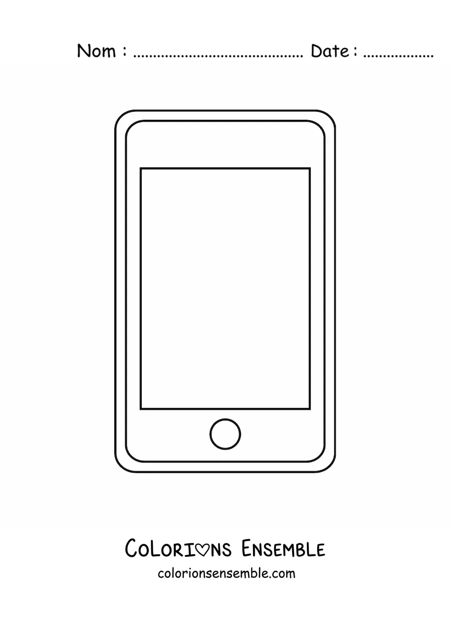 Image à colorier d'un téléphone moderne
