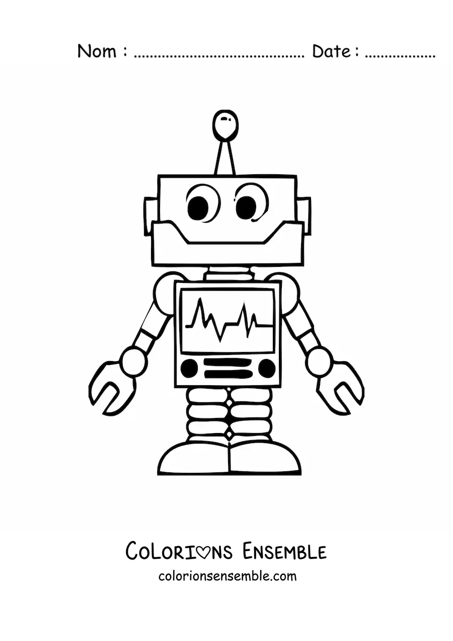 Image à colorier d'un robot pour enfants