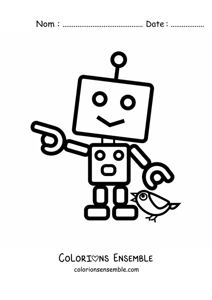 Image à colorier d'un robot dessiné avec des polygones