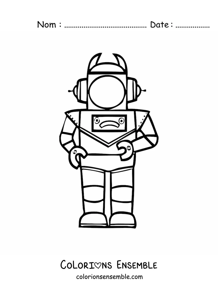 Image à colorier d'un robot de l'espace
