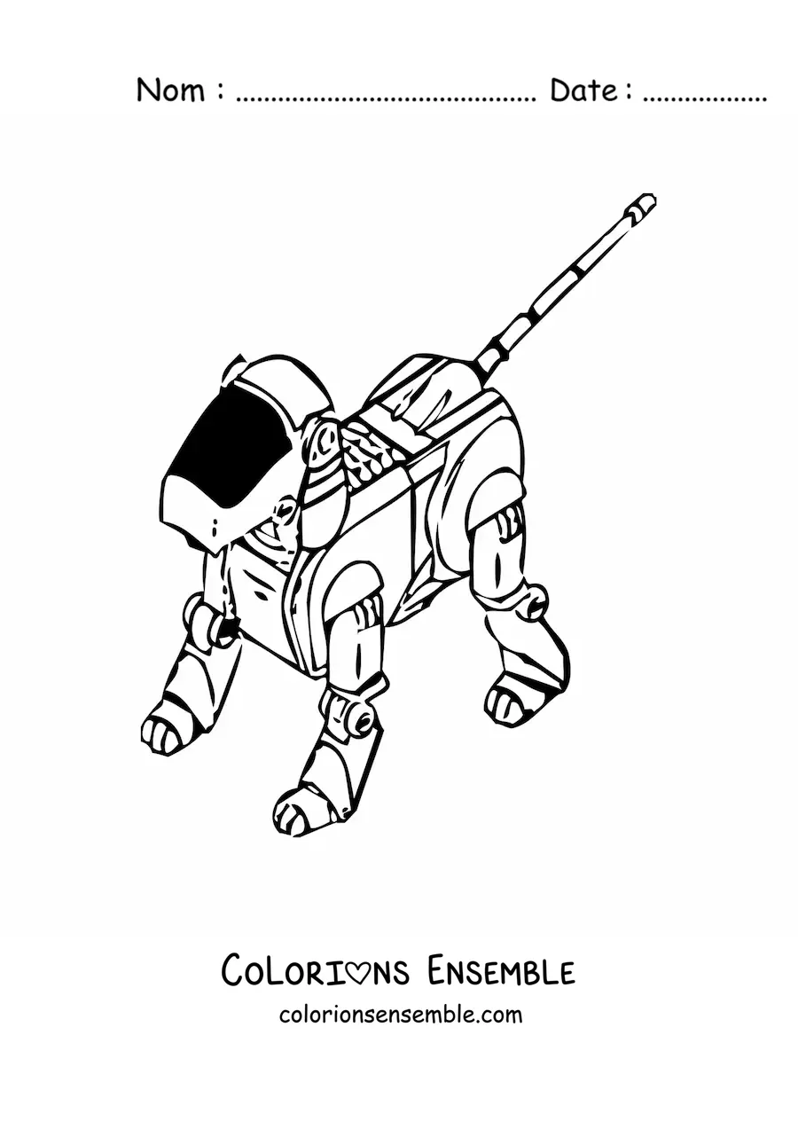 Image à colorier d'un chien robot