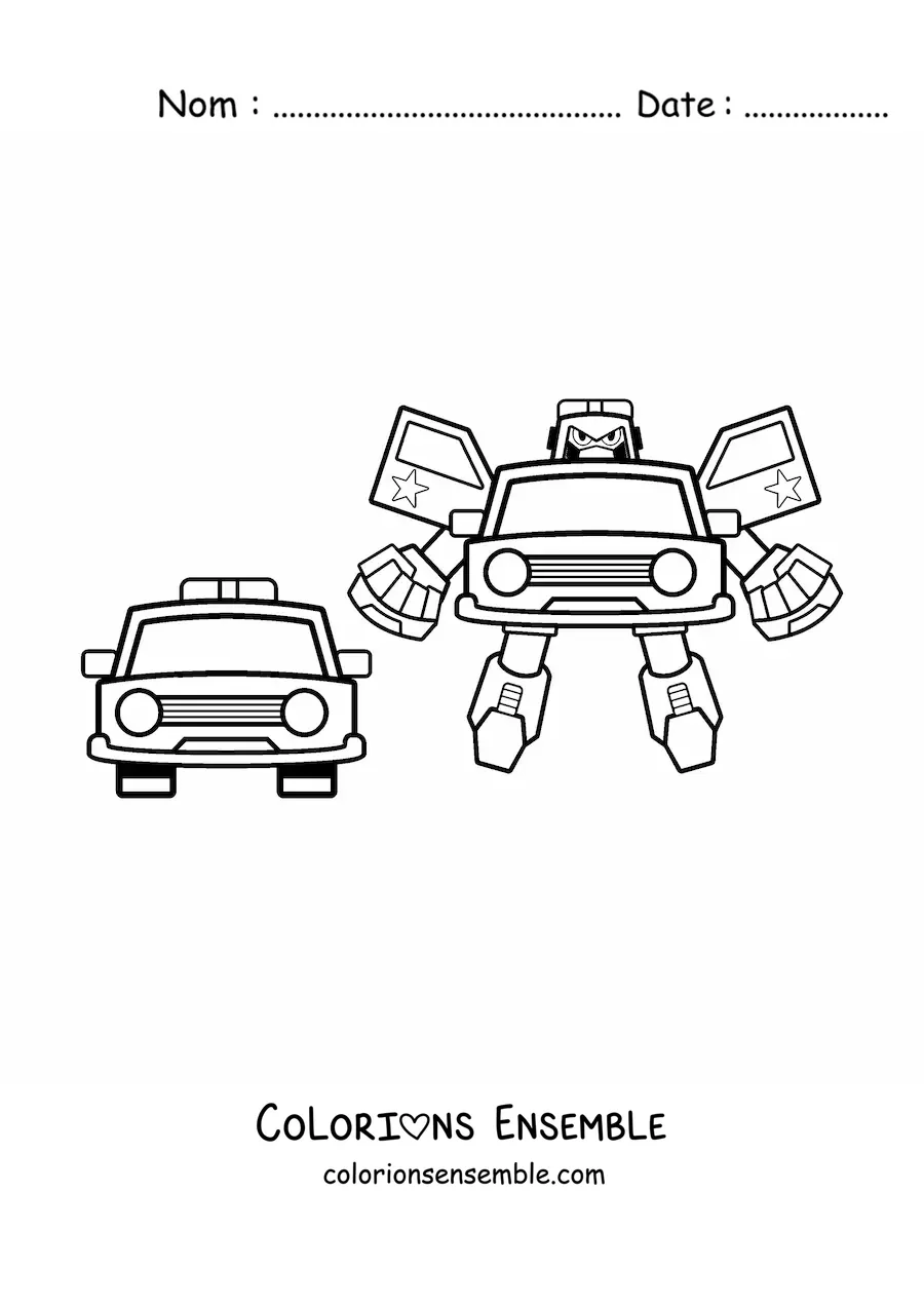 Image à colorier d'un robot Transformer