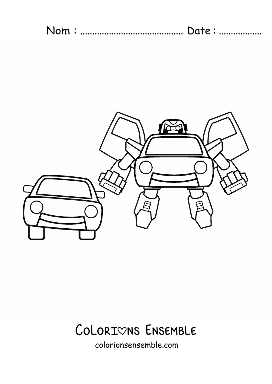 Image à colorier d'un robot Transformer