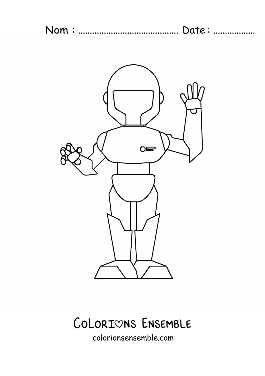 Image à colorier d'un robot humanoïde