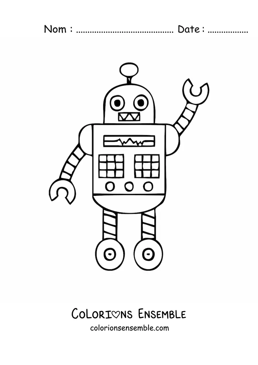 Image à colorier d'un robot de dessin animé