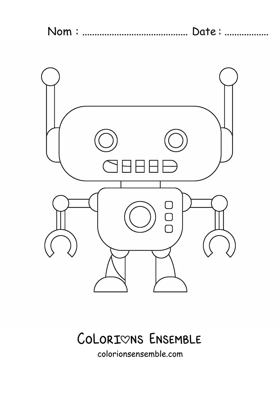 Image à colorier d'un petit robot